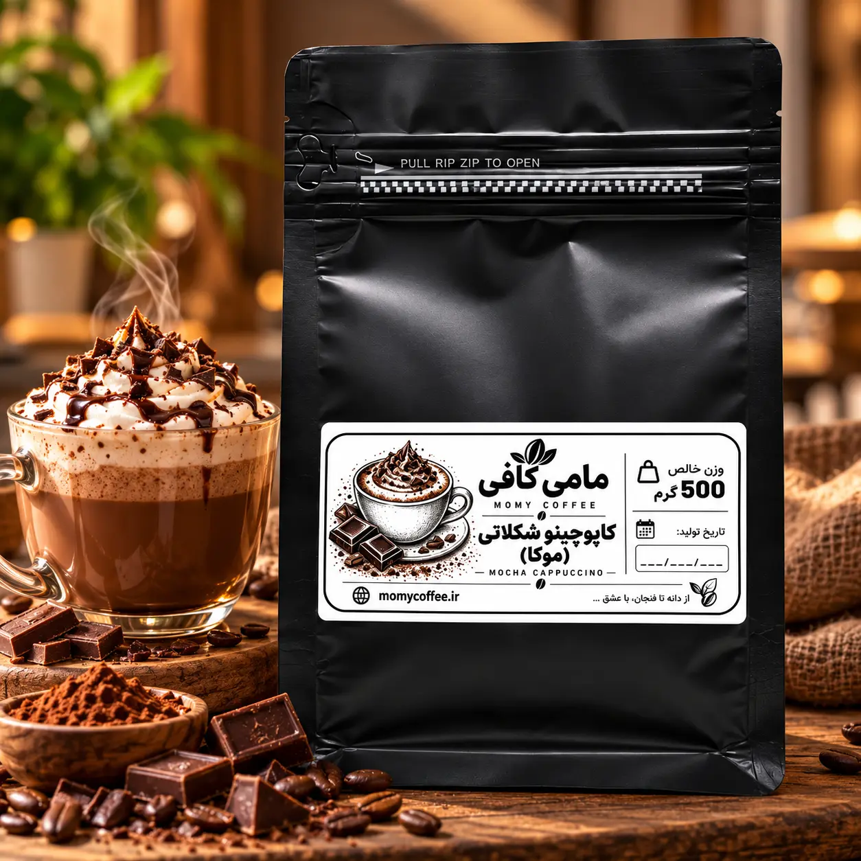 پودر موکا مامی کافی مدل کاپوچینو شکلاتی